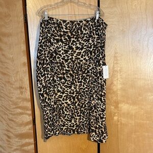 Eloquii Black and Tan Leopard Skirt